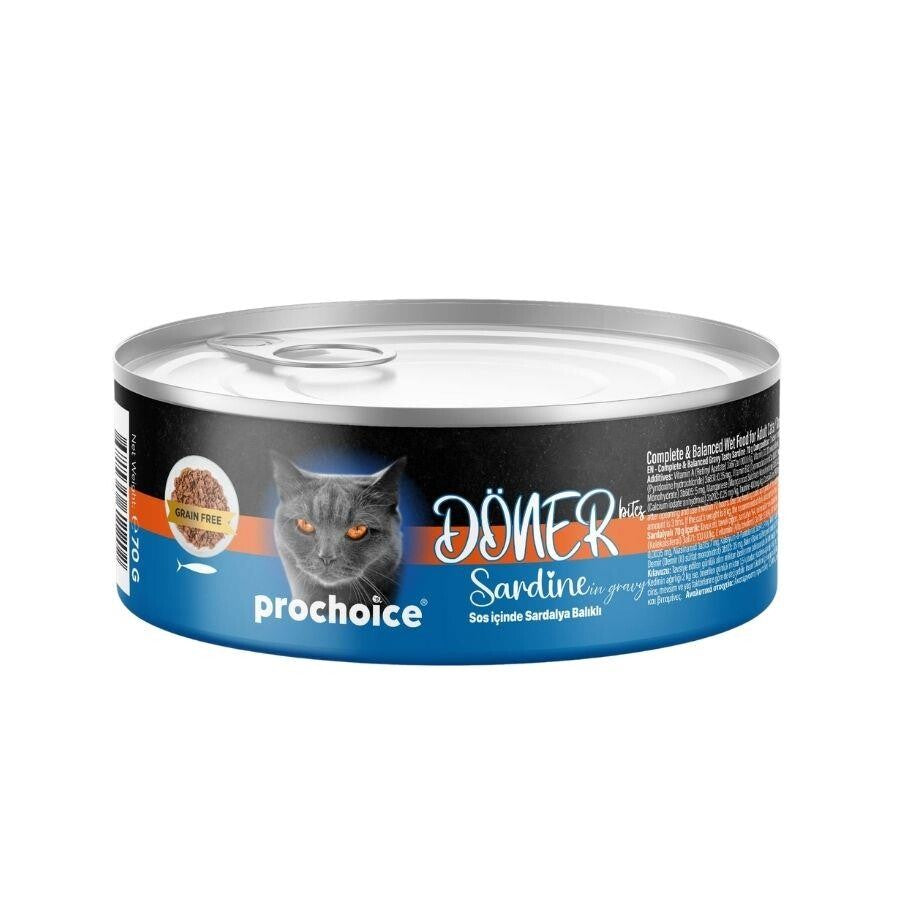 Prochoice Döner Bites Sos İçinde Sardalya Balıklı Yetişkin Kedi Konservesi 70 GR | SRC: Barcode: 8681465611202